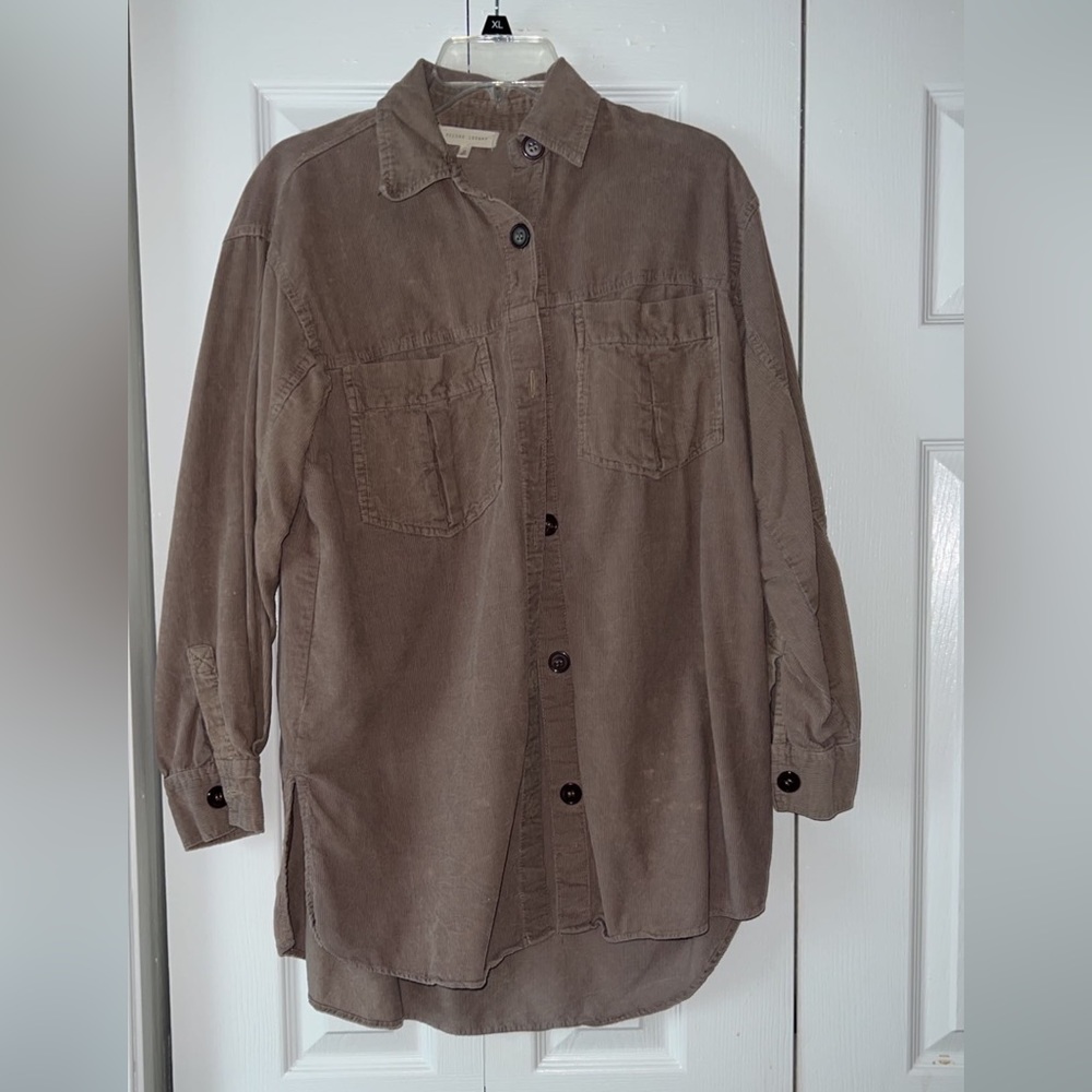Buckle, over sized button up,  super cute to wear as a jacket!!!